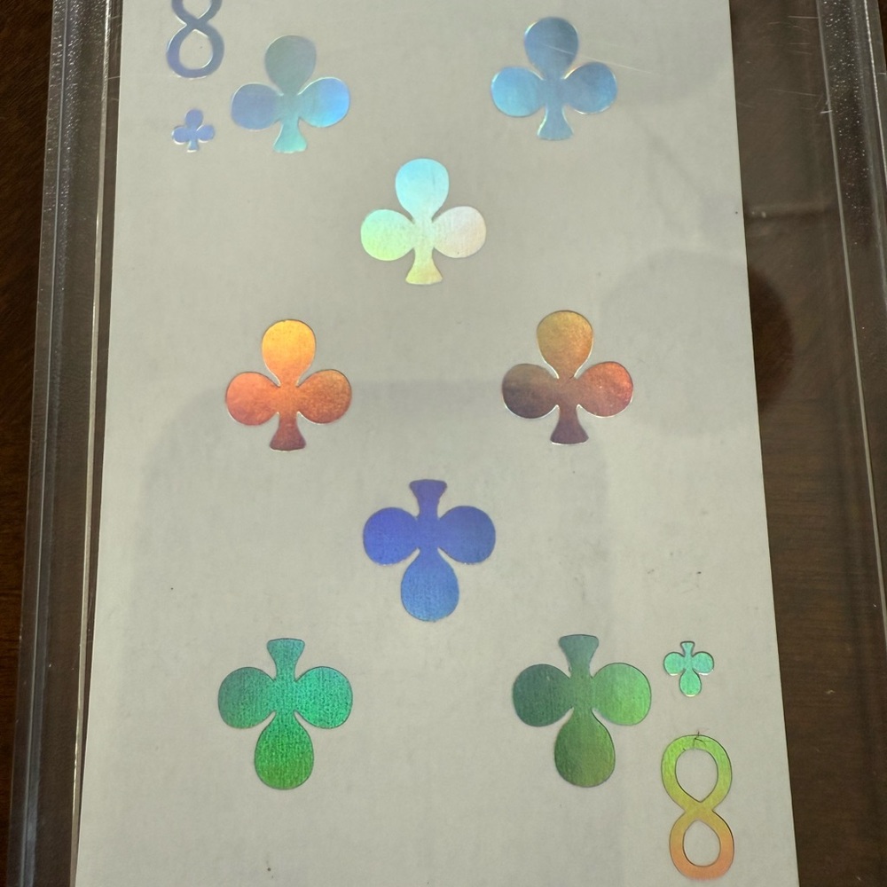 Dior Holographic single playing Card 8 of Clubs